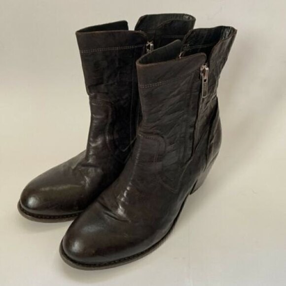 Bed Stu Cobbler Series Dark Brown Ankle boots Booties Size 9 Side Zip - Picture 2 of 10